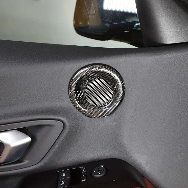 

For TOYOTA SUPRA MK5 A90 2019-2022 Door Horn Decoration Ring Real Carbon Fiber Car Interior Modification Accessories