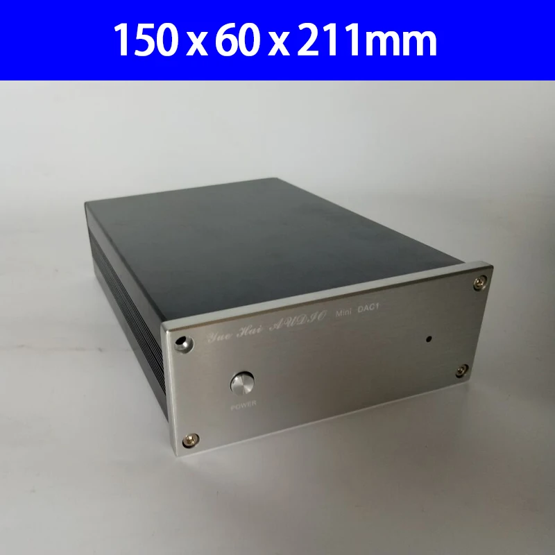 KYYSLB 1506DAC 150*60*211mm Aluminum Amplifier Chassis Box House DIY Enclosure with Feet Switch Amplifier Case Shell