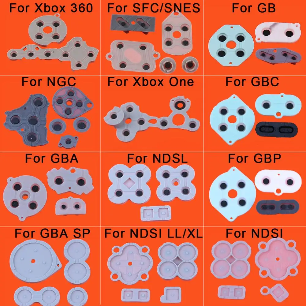 JCD Conductive Rubber Contact Pad Button A-B D-pad for xbox 360 One GB GBC GBP SFC GBA NDSI NGC NDSL Controller Replacement part