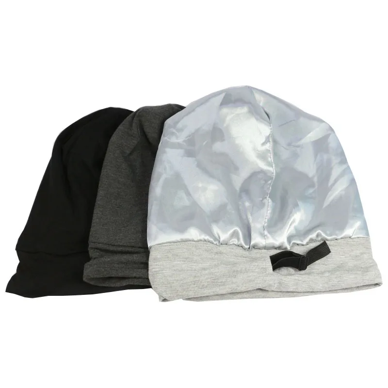 Bonnet en coton pour hommes et femmes, bonnet double couche, bonnet de nuit, hijab, réglable, fin, pys, printemps, automne, été