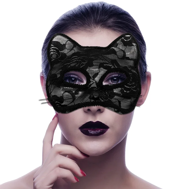 Sexy Women Lace Cat Mask Half Face Fox Animal Cosplay Sex Mask Halloween Party Mask Masquerade Ball Fancy Masks