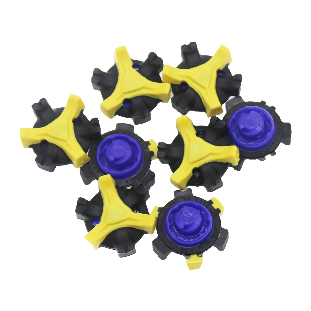 8pcs Golf Shoe Spikes Black&Blue&Yellow Stinger Thread Cleats Fast Twist Golf Training Aids Accessories