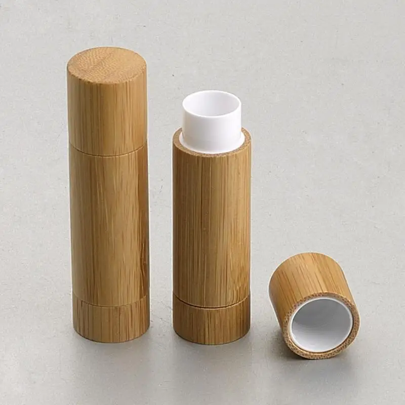 Bamboo DIY design empty lip gloss container lipstick tube, lip balm cosmetic packaging containers LX8764