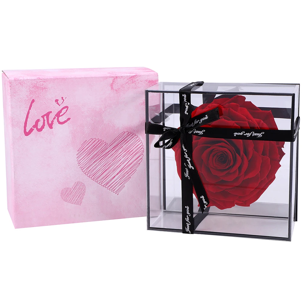 

9CM Preserved Rose With Box Valentine's Day Anniversary Gifts Eternal Red Roses Forever Real Flowers Preserved Rose Room Decor