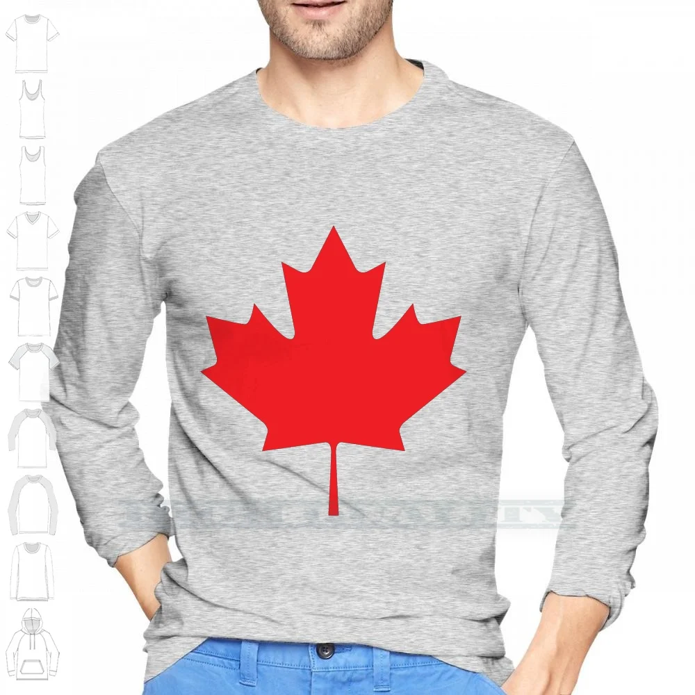 Canada 100% Cotton Long Sleeve T Shirt North America Canadian Flag O Canada Toronto Montreal Vancouver Ottawa Gatineau Calgary