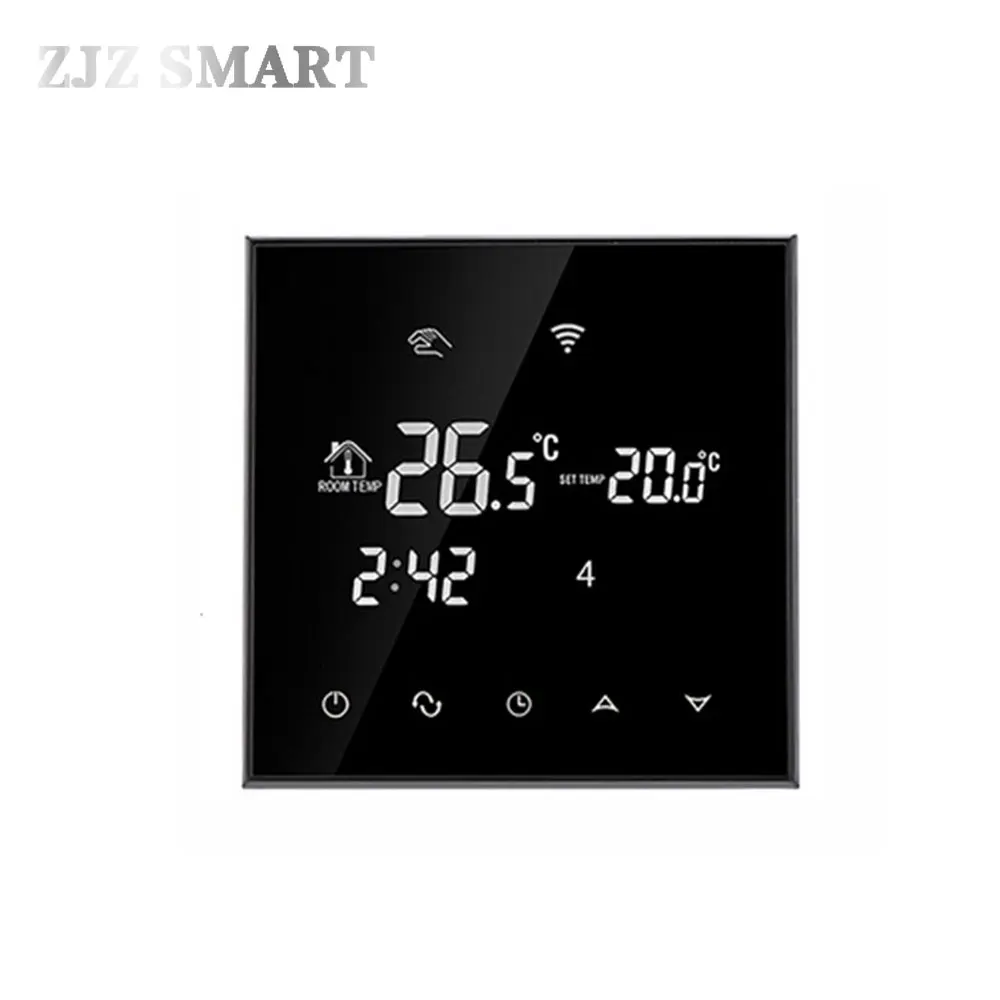 WiFi Touch Screen Temperature Thermostat Controller 24V/240V forElectric Floor Heating /Water/Gas Boiler Works Smart House ALEXA