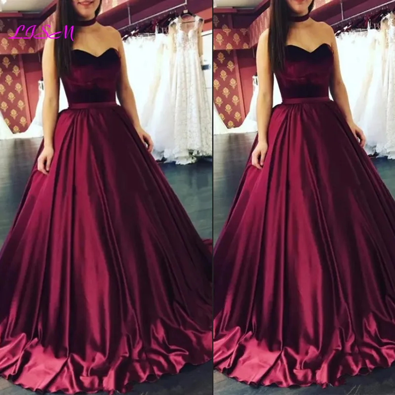 

Burgundy Sweetheart Velvet Prom Dress Elegant Evening Dress 2024 Sleeveless Long Formal Dresses for Women robes de soirée