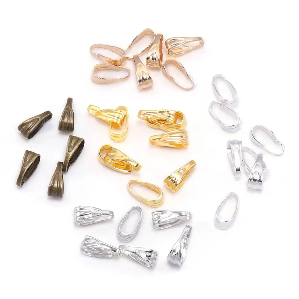 100pcs/Lot 7/8/11mm Pendant Clasp Connectors Gold Color Clips Connectors For Jewelry Making Findings Necklace Accessories