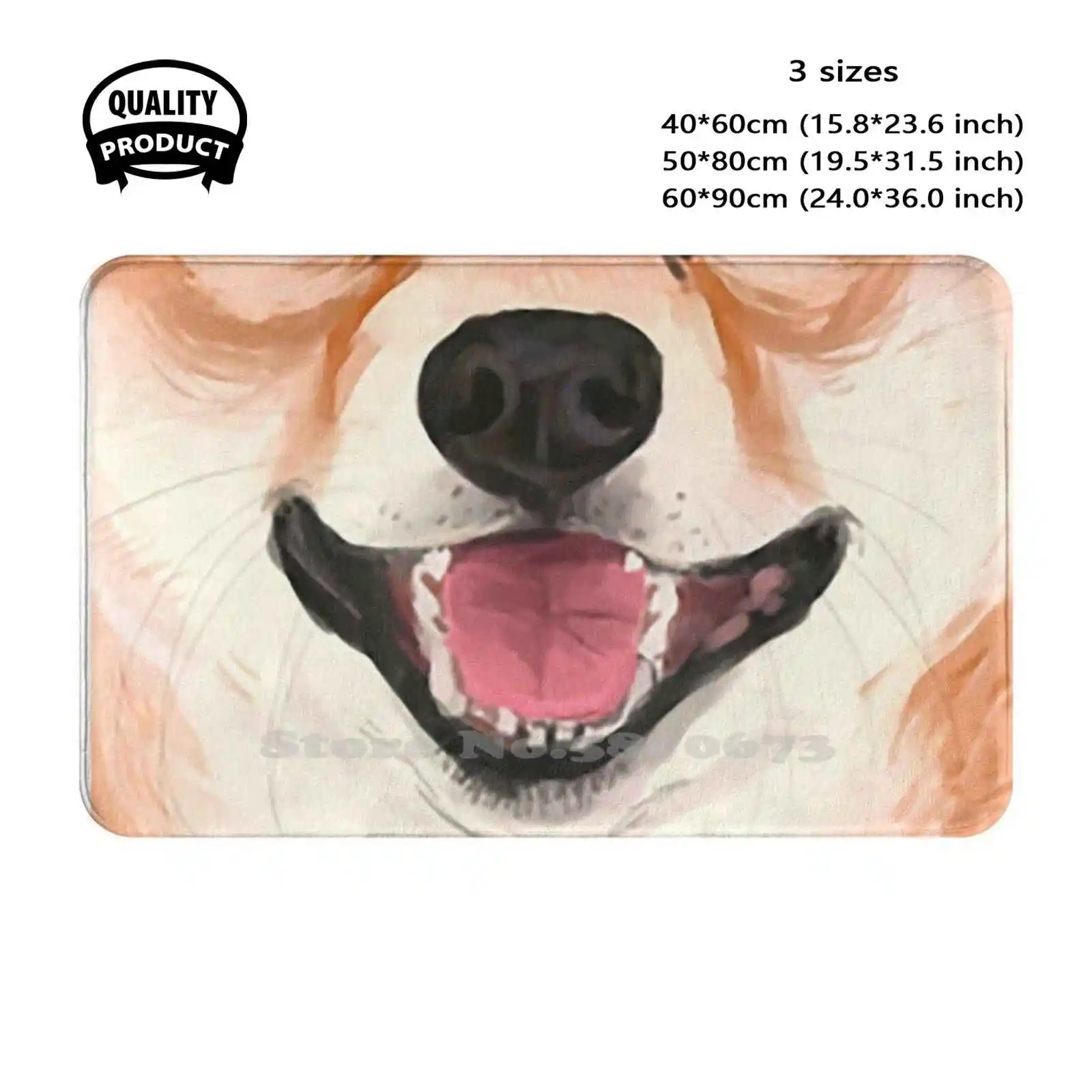 Shiba Fangs Soft Cushion Home Carpet Door Mat Car Rug Shiba Inu Cute Shibe Meme Dog Mouth Teeth Maw Furry