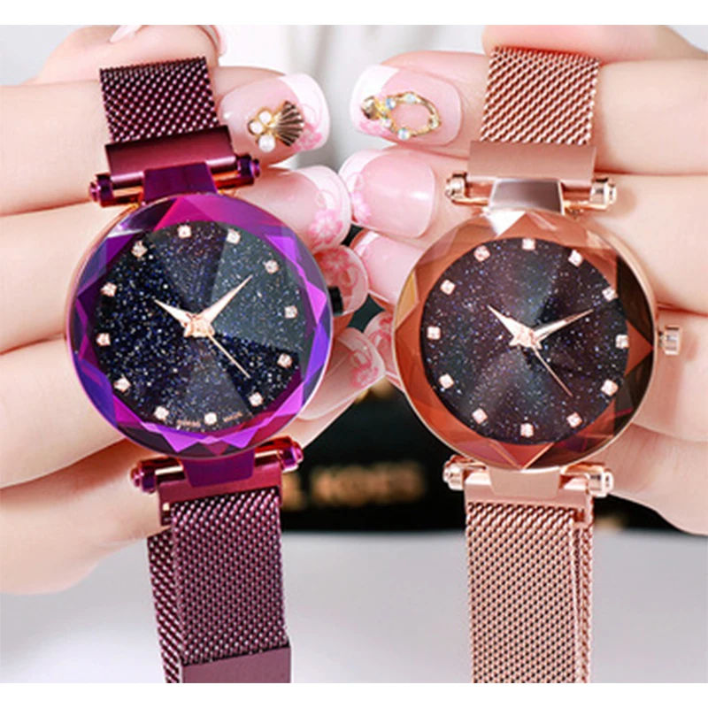 Ladies Magnetic Starry Sky Clock Fashion Diamond Female Quartz Wristwatches Luxury Women Watches relogio feminino zegarek damski