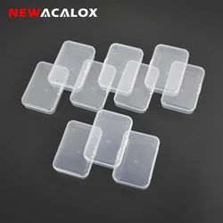 NEWACALOX 10pcs SMD SMT Screw Sewing Fish Hook Component Storage Tool Box PP Transparent Electronic Plastic Parts Box for Tool