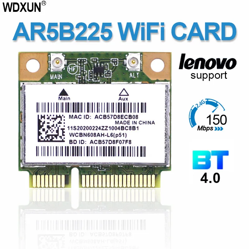 AR5B225 AR9485 WIFI Bluetooth 4.0 Беспроводная карта wlan для Lenovo G400 G400S G500 G500S B490 M490 G405 G505 U415