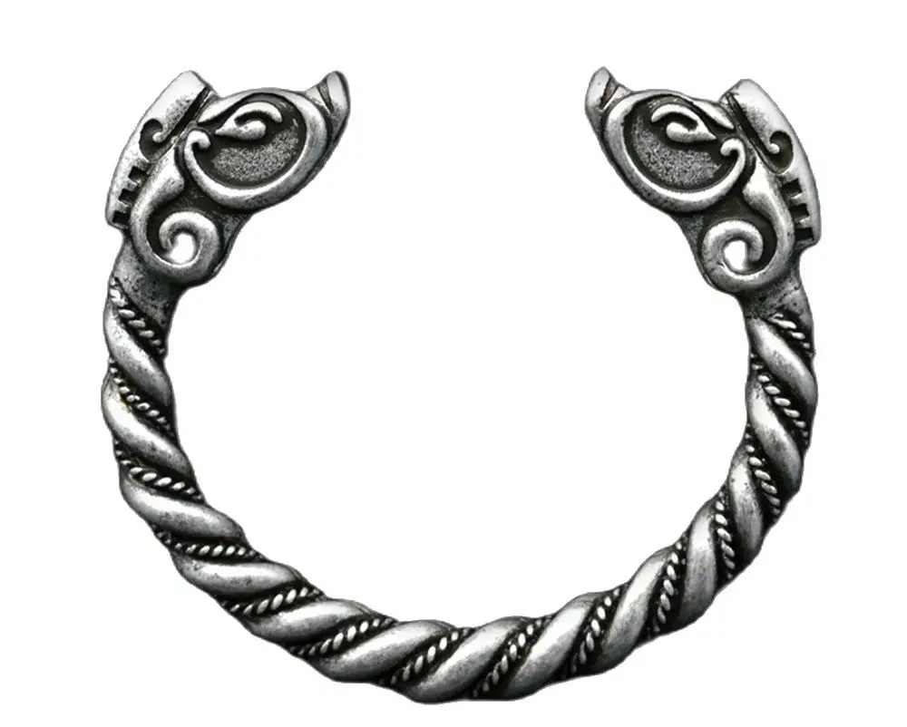 Trendy Handmade Customize Viking Wolf Wild Boar Bracelet For Men Cuff Tibetan Silver Odin Raven Opening Bangle Bracelets Jewelry