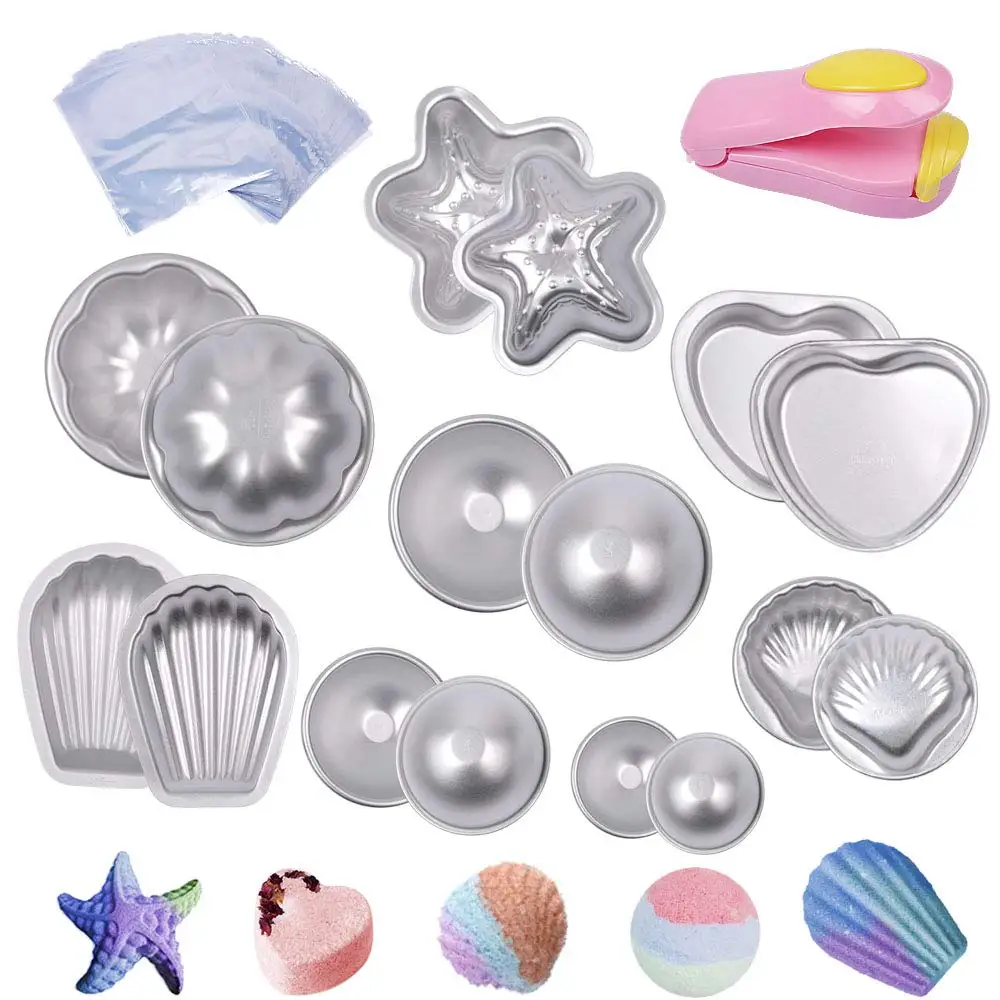 Metal Bath Bomb Mold Kit Fizzies Soap Bombs Chocolate Molds Cake Pan Molds Tin DIY Handmade Bath Salt Ball Mold Pastry Mould