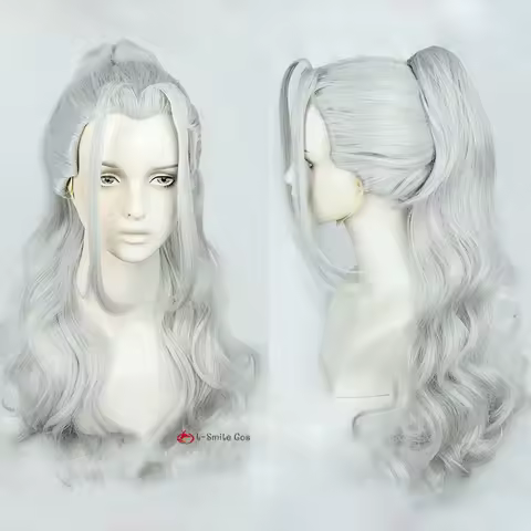 Ran Nagisa Wig Game ES Cosplay Wigs Silver Gray Long With Ponytail Clips Heat Resistant Synthetic Hair Anime Wig