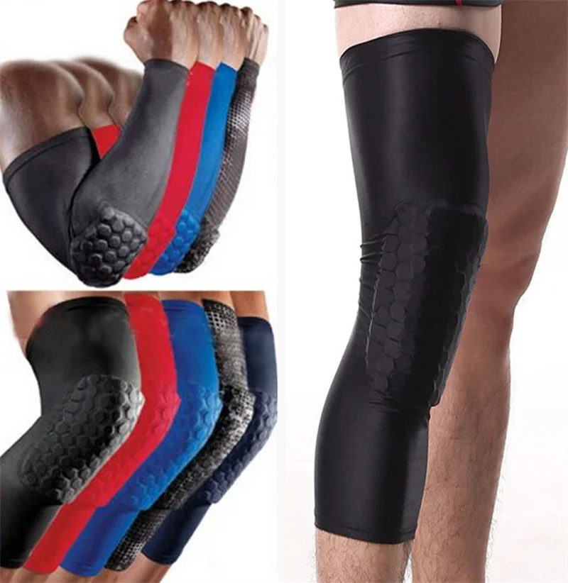 Professional Honeycomb Crashproof Knee Support Protective Sport Gear Leg Knee Pads Breathable Bandage Basketball Knee Brace