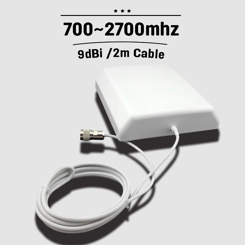Indoor Panel Antenna GSM 3G 4G N Connector 700~2700MHz 9dBi With 2m Cable For Mobile Phone Signal Booster#27