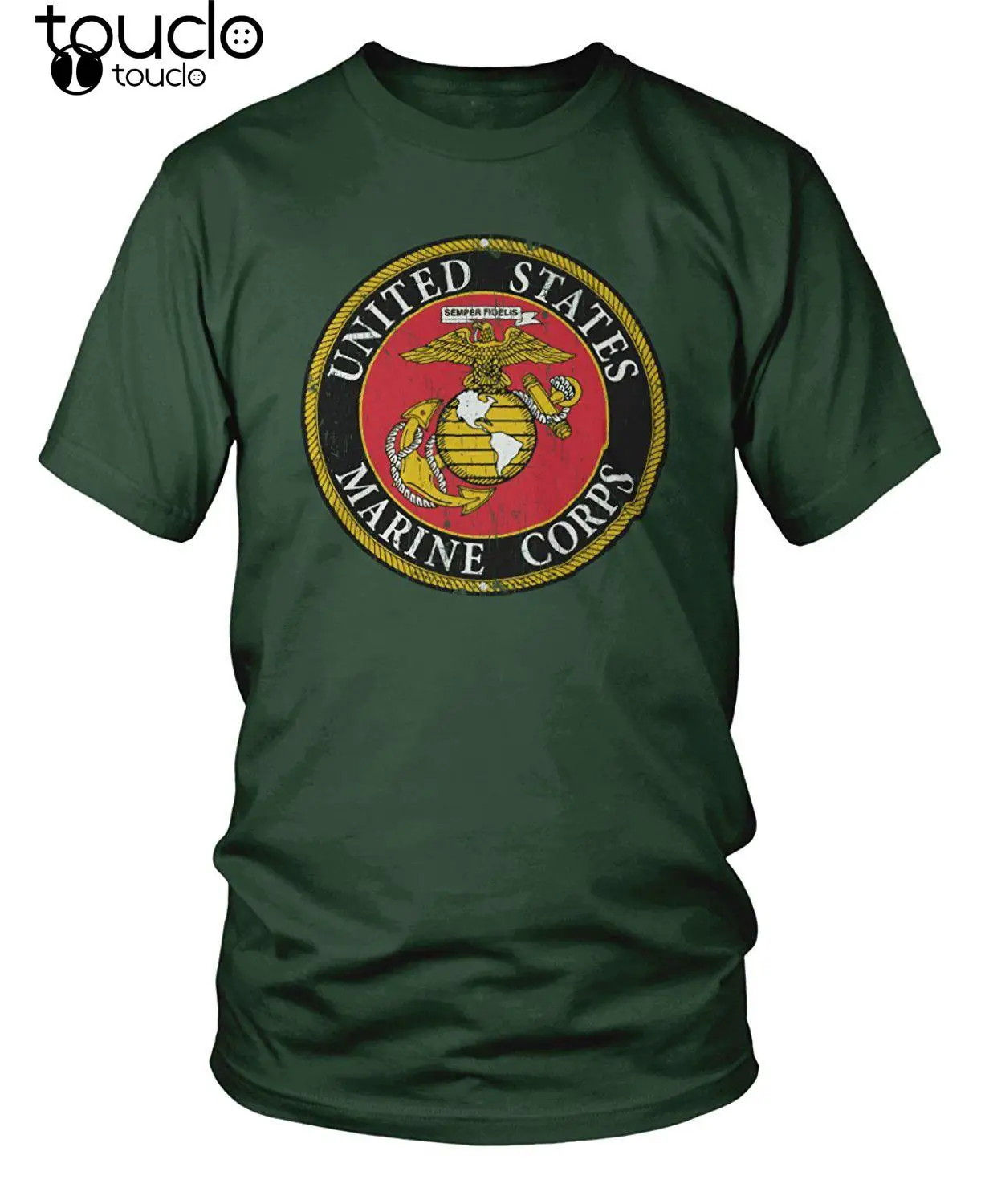 Summer Cool Men Tee Shirt United States Marine Corps Distressed Seal T Shirt Funny T-Shirt