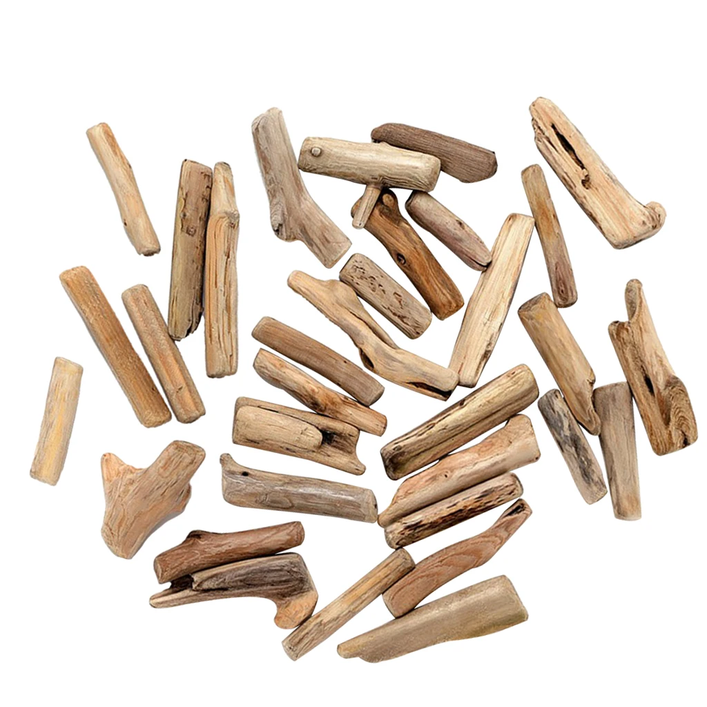 50Pcs/Pack Natural Driftwood Wooden Multiple Shapes For Handmade Craft Modelling Wood Slices Plaque Table Ornaments Decor Pieces