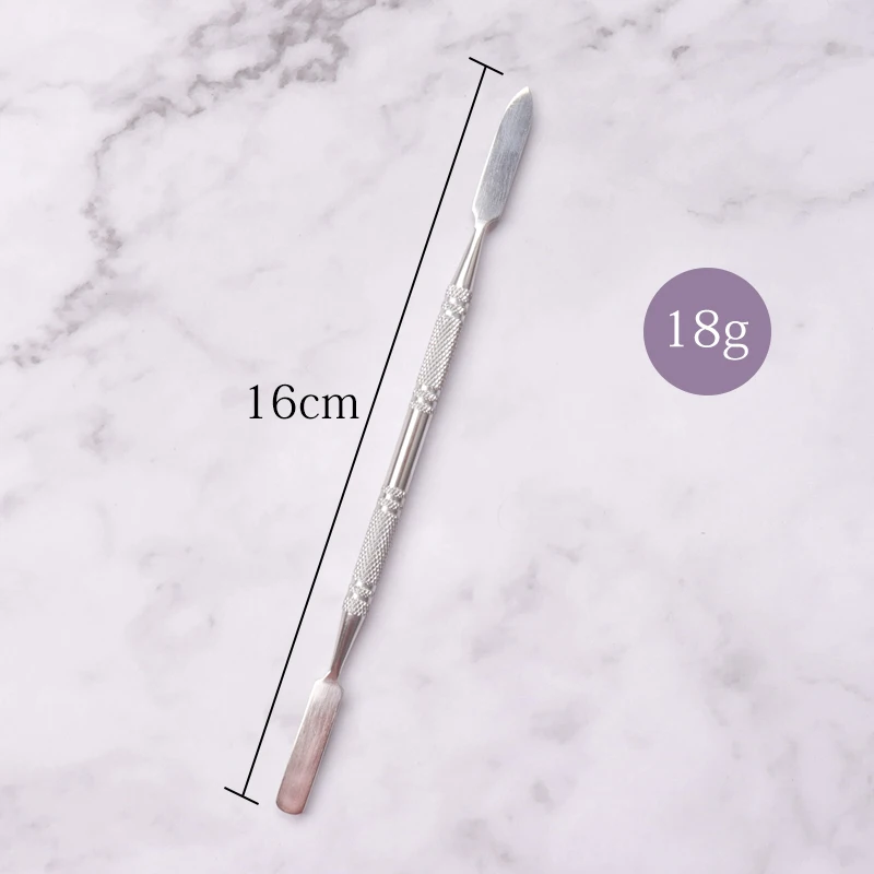 Nieuwe Stijl Rvs Cuticle Pusher Nail Art Roeren Nagellak Poeder Blend Spatels Tone Staven Manicure Remover Makeup Tools