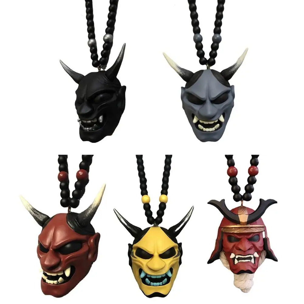 Japanese Ghost mask hannya Necklace Prajna Pendant Jewelry Horn Skull Boruo  Car Pendant Necklaces Auto Accessories