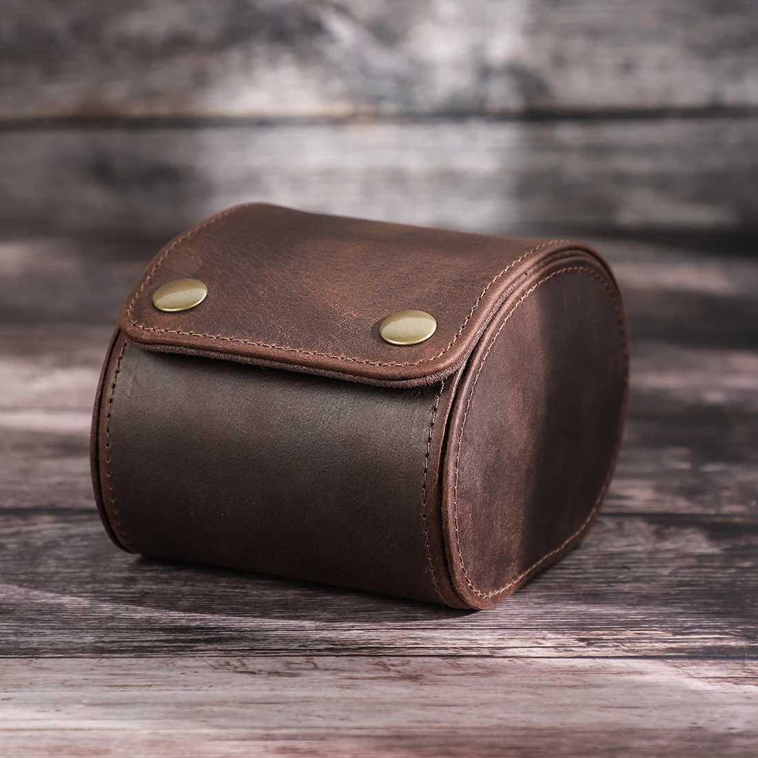 Caja de reloj de lujo para hombres y mujeres, rollo de reloj de cuero genuino Vintage, caja de relojes portátil de viaje, organizadores de