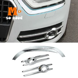 Chrome Exterior Accessories Decor Sticker Cover 2013 - 2017 For Audi Q3 Car Front Fog Light Lamp Frame Headlight Eyebrow Trim