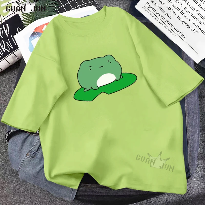 Skateboard Frog Dinosaur Cute Graphic Tee Women Tshirt Green Aesthetic Oversized T Shirt Harajuku Casual Summer Tops