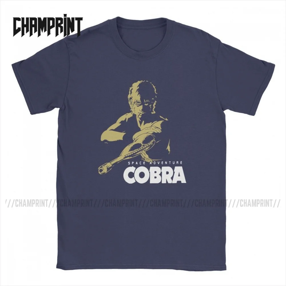 Casual Cobra The Space Pirate T-Shirts for Men Cotton T Shirt Psychogun Kobura Adventure Anime Short Sleeve Tee Shirt Summer