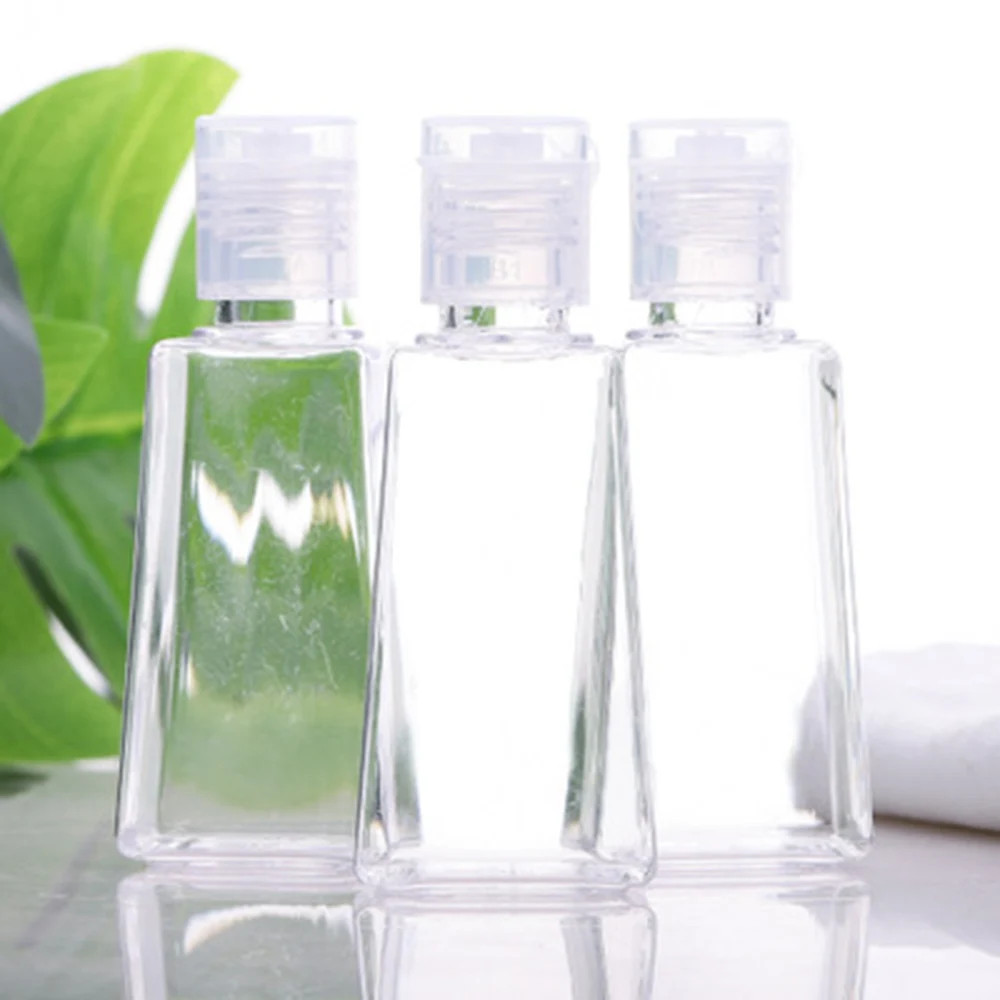 10/20pcs 30ml Trapezoidal Empty Hand Sanitizer Bottles Refillable Plastic Liquid Storage Container Transparent Gel Bottles