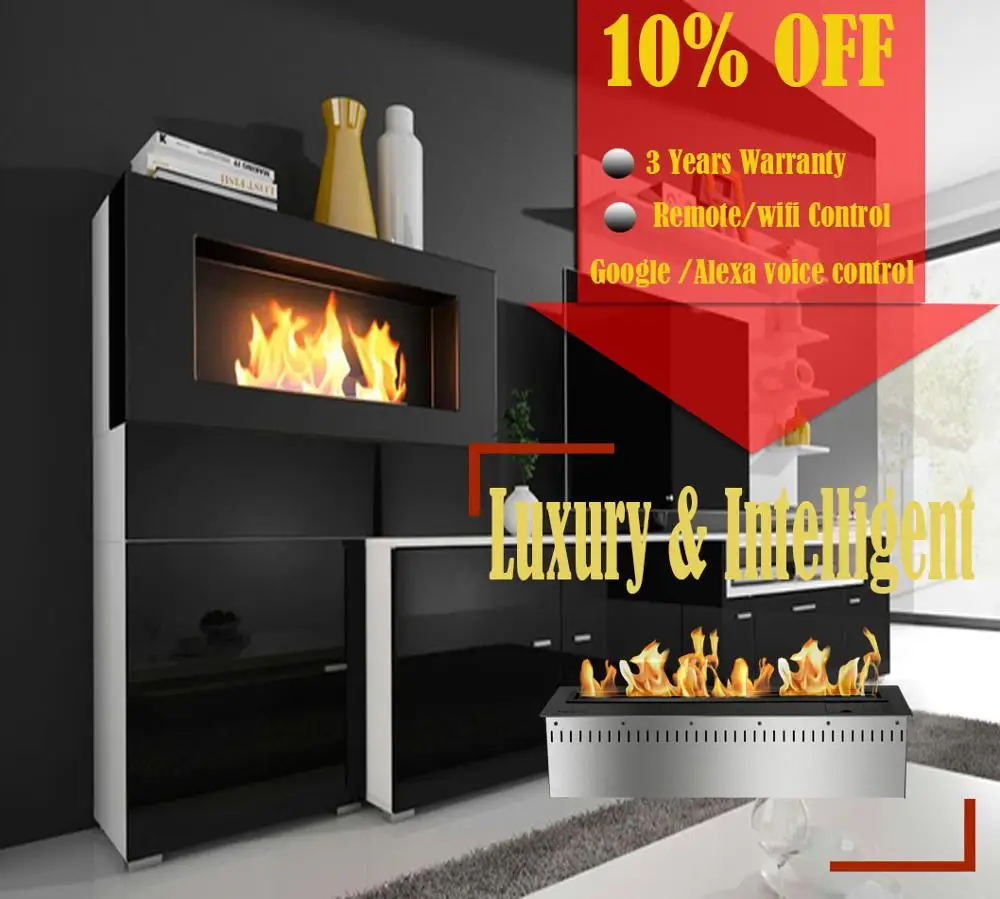 

Inno living 30 inch indoor luxury alcohol fireplace bio ethanol burner insert with wifi control