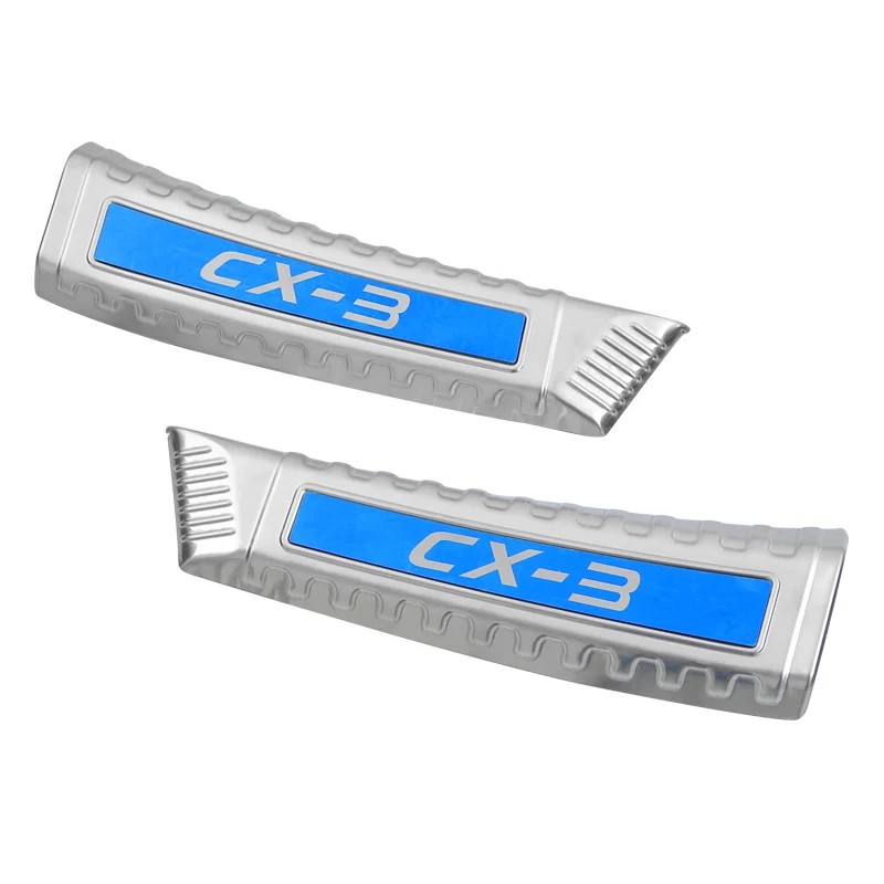For Mazda CX-3 CX3 2015 2016 2017 2018 2PCS Stainless Steel Back Door Door Sill Cover Trim Sticker Car Styling Accessories 2PCS