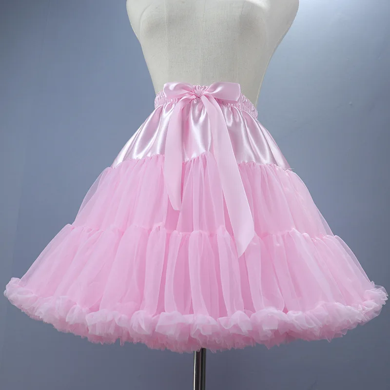 Elegant Pink Rockabilly Tutu lolita skirt Pink Short Jupon sous robe mariage Petticoat Bride boutique Lolita dress