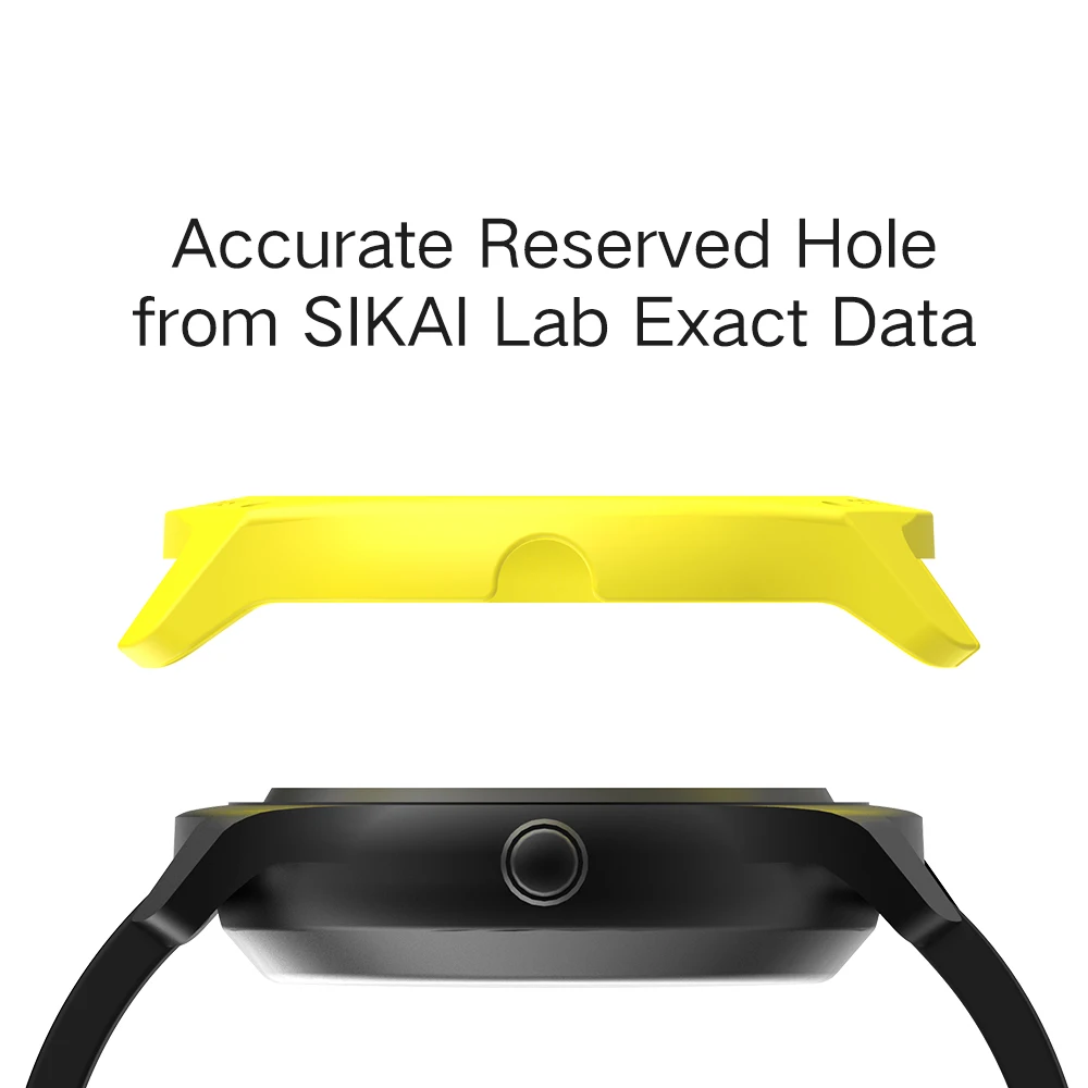 حافظة SIKAI لـ Ticwatch 2 غطاء واقي شاشة صلب من البولي كربونات لملحقات الساعة الذكية Ticwatch 2