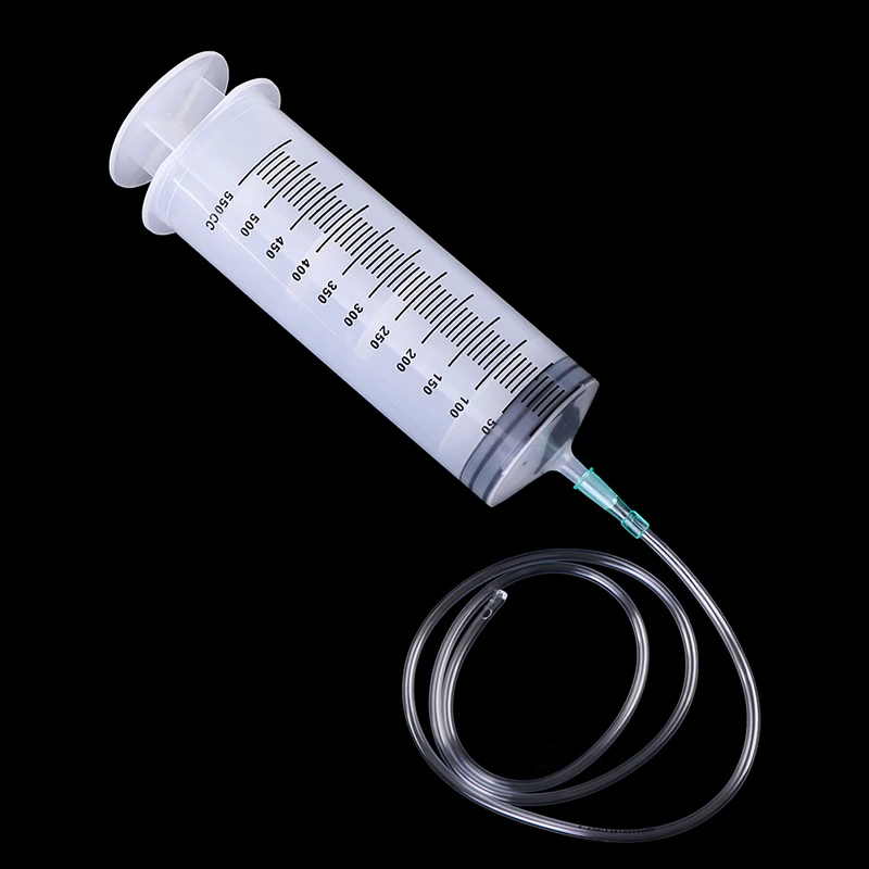 500ml CC Syringe Injector Clear Plastic Large Disposable Syringe with Hose Tube