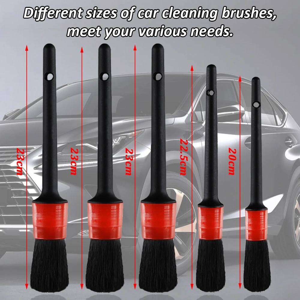 Detail Brush Car Cleaning Brush Set For Tire Wheel Rim Cleaning Dirt Dust Clean Brushes Mop For Car Interior Exterior Cleaning