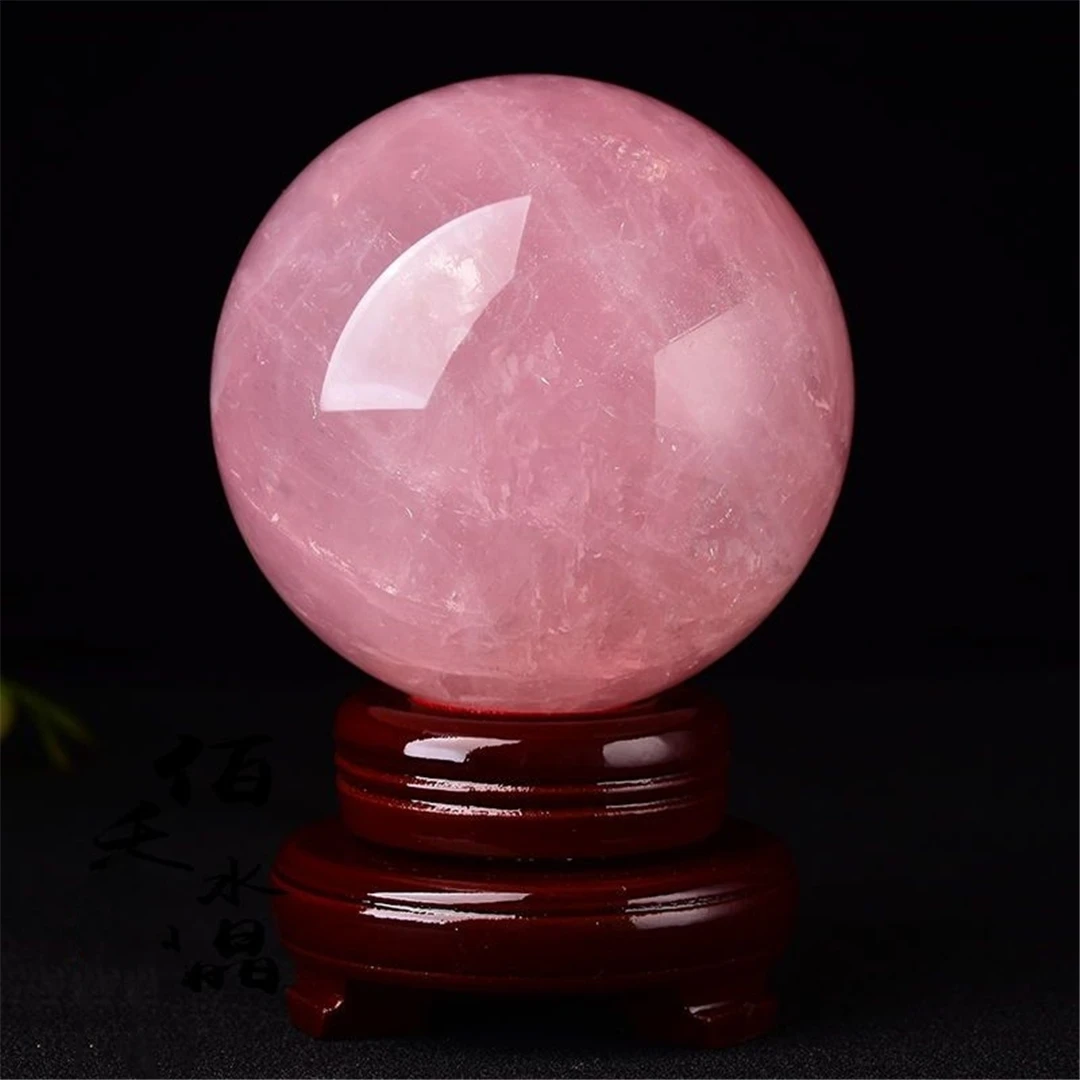 1kg Natural Quartz Rose Jewelry Pink Crystal Ball Crafts Lucky Symbols Ornament Reiki Sphere Desk Decor For Furniture Wife Gift