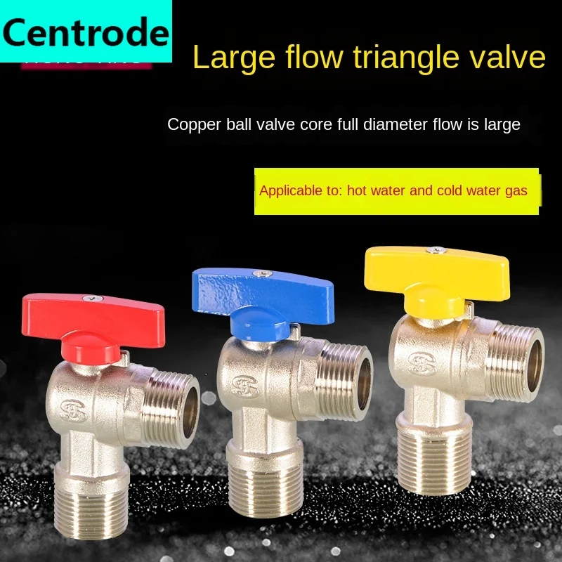 Large Flow Angle Valve Special for Gas Water Heater1/2IN 3/4IN Full Open Diameter Ball Core Hot and Cold Water Stop Valve Switch