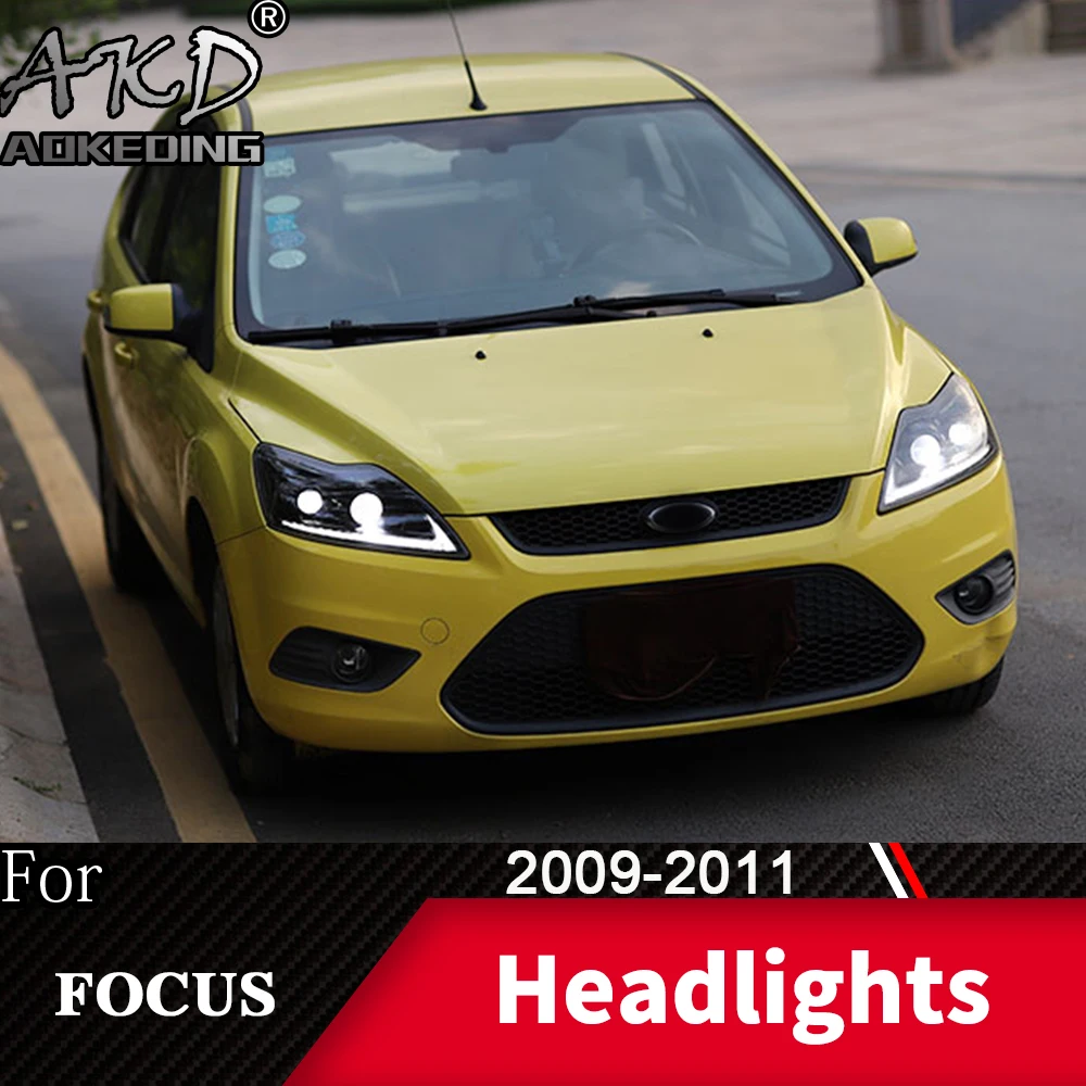 Head Lamp For Car Ford Focus 2009-2011 Focus MK2 Headlights Fog Lights Day Running Light DRL H7 LED Bi Xenon Bulb Car Accessory