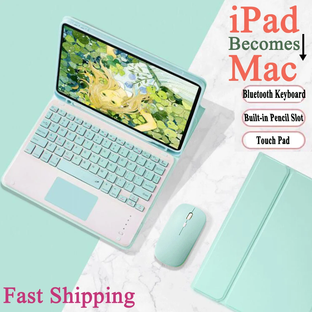 

For iPad 10.2 Case 2020 Mouse Keyboard With Touchpad for iPad Air 2 3 4 Pro 9.7 10.5 11 10.9 2018 2019 8th 7th 6t 5th Gen Cover