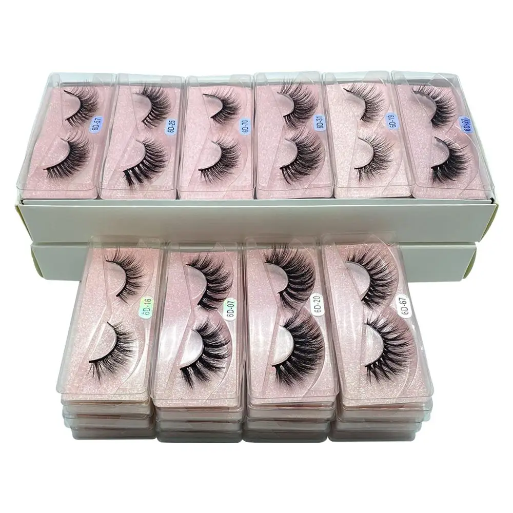 

Wholesale Mink Eyelashes 6D Mink Lashes Bulk Mix Eyelash Styles Natural False Eyelashes Extension Soft Faux Mink Eyelashes