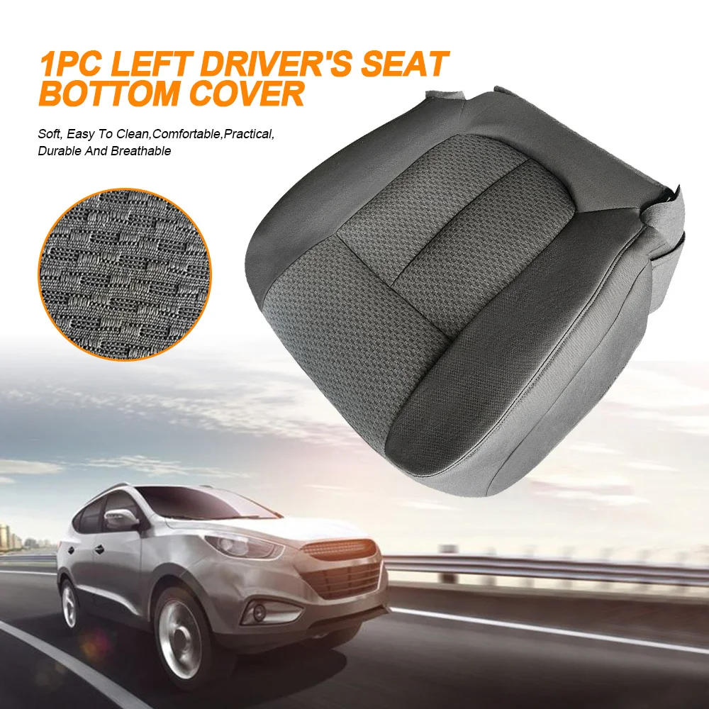 

1x Gray Auto Seat Cushion Left Driver Seat Bottom Cover Replacement Car Front Seat Cover For 2011-2014 Ford F150 F-150