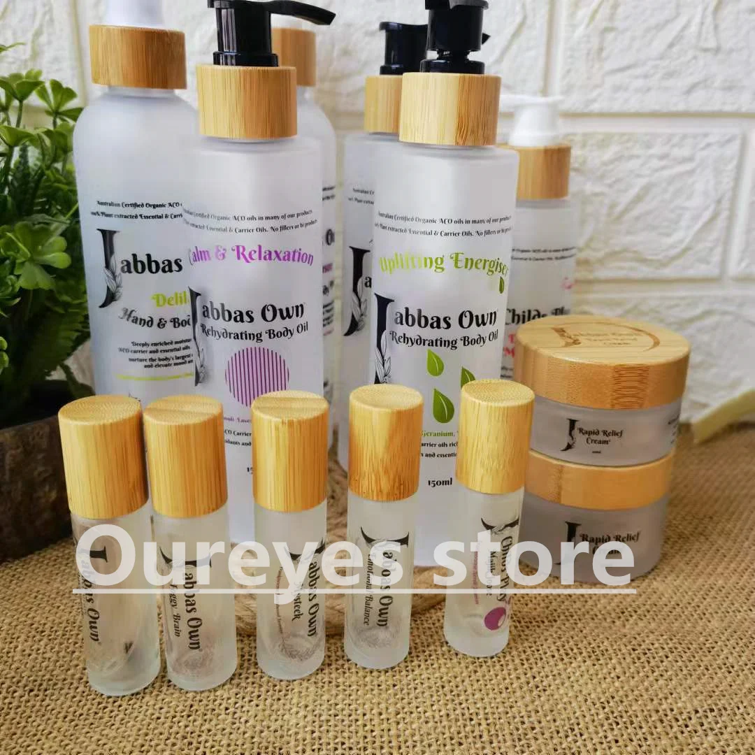 

30/50/150/100/120ml Natural Bamboo Frosted Glass Spray Bottle Lotion Pump Liquid Sprayer Fine Mist Refillable Perfume Wooden Cap