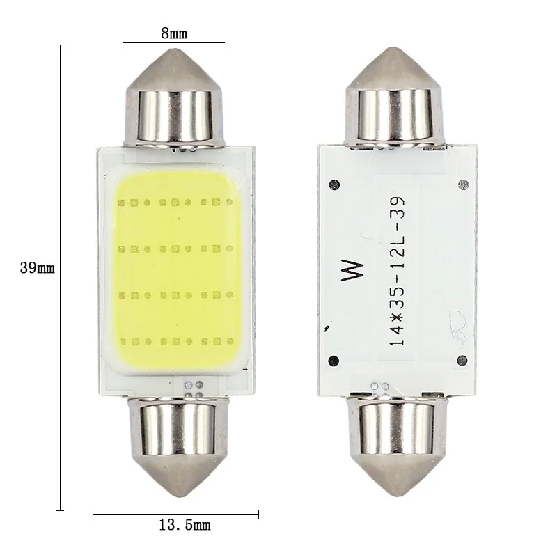 Ampoule LED COB C5W pour voiture, 1 pièce, lumière de lecture pour l'intérieur de la voiture, guirlande lumineuse pour plaque d'immatriculation, lampe de coffre 39mm 36mm