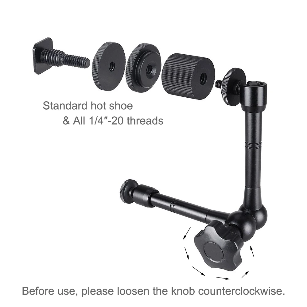 11 Inch Metal Adjustable Articulating Magic Arm Super Clamp for Flash LCD Monitor LED Video Light SLR DSLR Camera Accessories