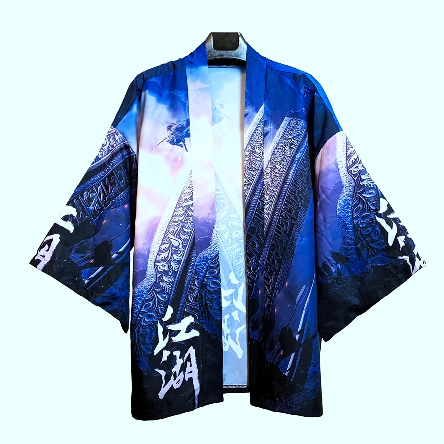 2022 Yukata Haori ผู้ชายญี่ปุ่นกิโมโน Cardigan ผู้ชาย Samurai เสื้อผ้าเครื่องแต่งกาย Kimono Jacket Mens Kimono เสื้อ Yukata Haori