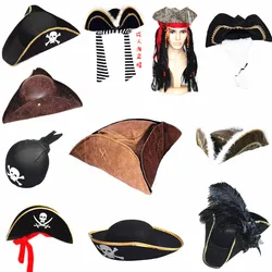 Pirates Hat Halloween Pirates Cosplay Hair Decoraction Fancy Wigs Headwear Costume Accessories