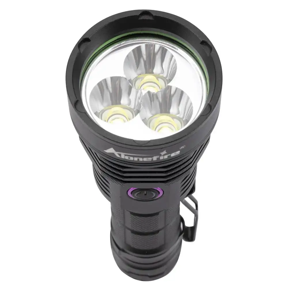 Imagem -02 - Alonefire Sv43 3xsst40 60w Poderosa Lanterna Led Linterna Tocha Usa 21700 Bateria de Acampamento ao ar Livre Táticas Flash Luz