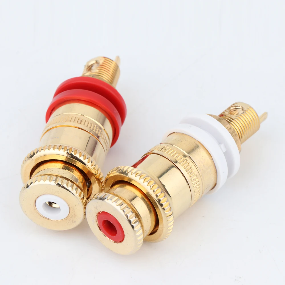 Hallo-end Gold Überzogene Kupfer Lautsprecher Binding Posts Terminal Stecker Terminal Anschlüsse – Detail 6