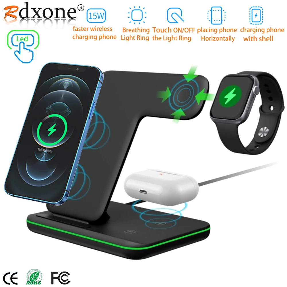 

Wireless Charger For iPhone 13 12 Watch Wireless Charger Stand For Apple iWatch 7 SE Qi Fast Charging Station For AirPods Pro 2